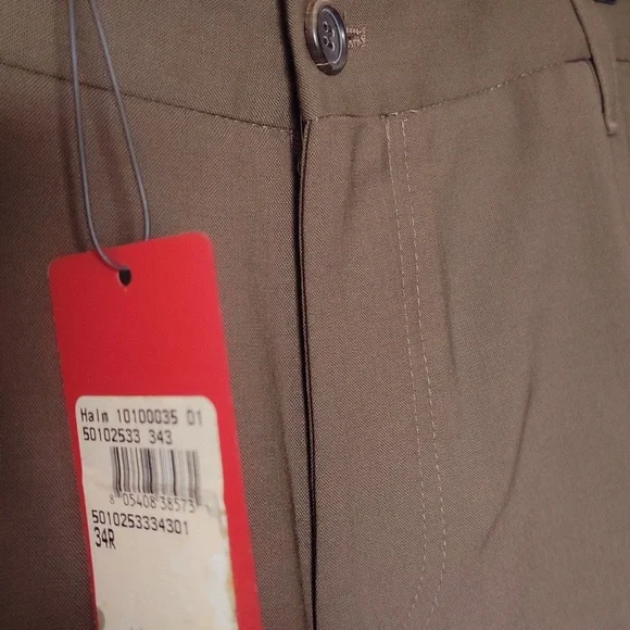 HUGO Halm Olive Green Dress Pant 34R - Picture 2 of 6